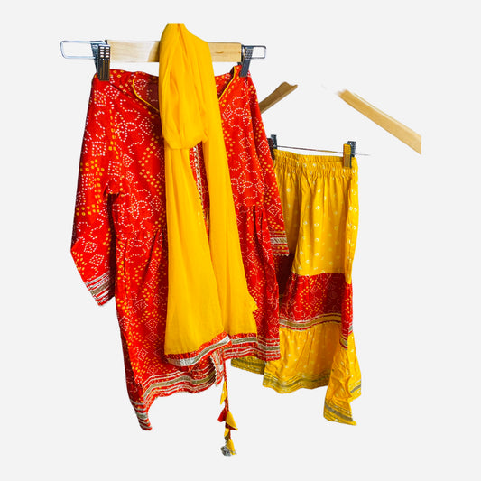 Bandhani Sharara Set Girls Cotton Affordable Fashion