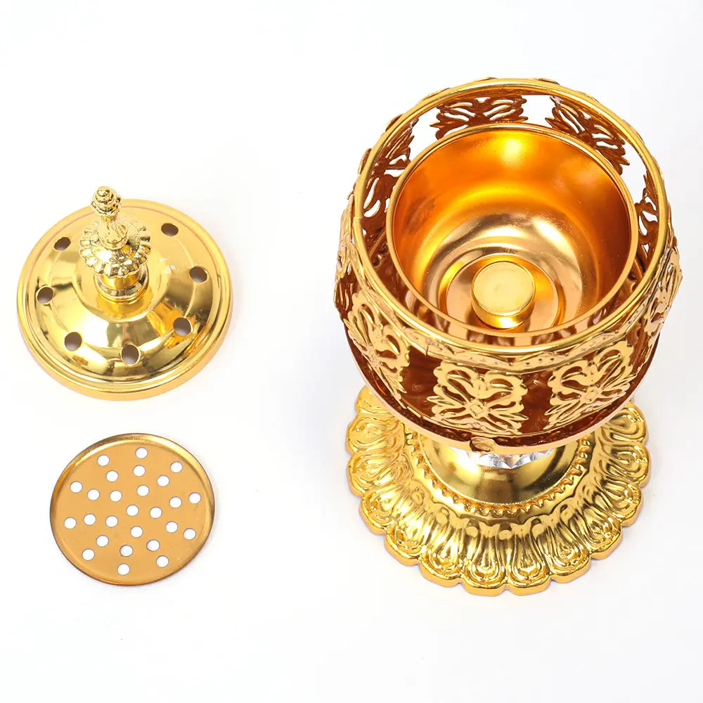 Risingmoon Gold Hollow Metal Censer Tabletop Arab Aromatherapy Middle East Censer