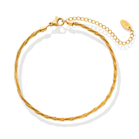 18K gold plated Stainless steel anklet, Dubbai Gold Affordable Fashion