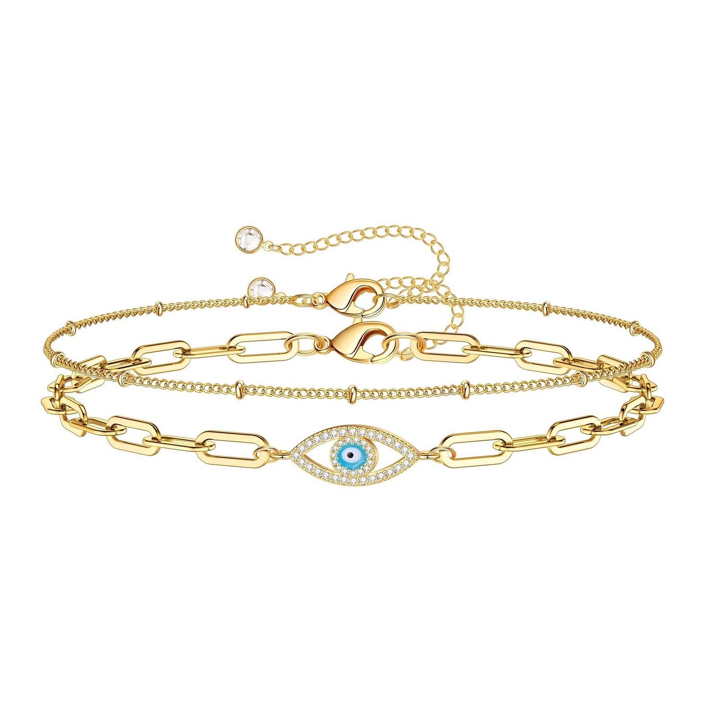 18K gold plated Stainless steel  Evil Eye bracelet, Dubbai Gold Affordable Fashion