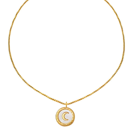 18K gold plated Stainless steel  Crescent necklace, Dubbai Gold Affordable Fashion
