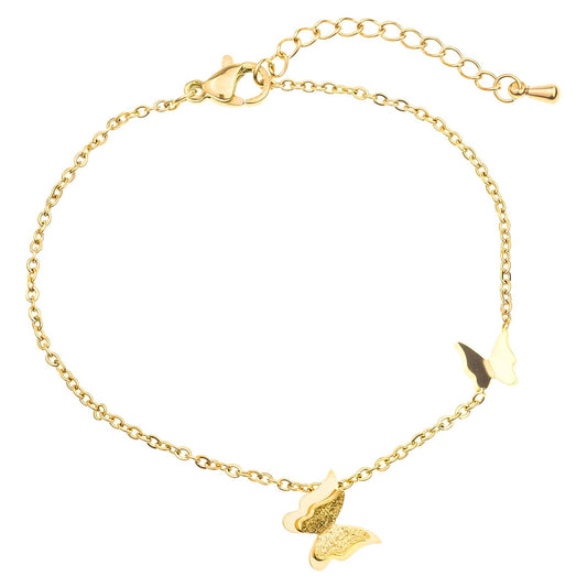 18K gold plated Stainless steel  Butterflies bracelet, Dubbai Gold Affordable Fashion